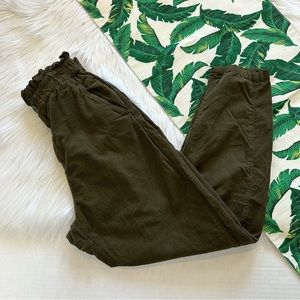 Zara High Rise Paper Bag Cord Pant 817